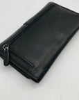 Dockers Black Leather Double Snap Tri-Fold Wallet