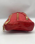 Rebecca Minkoff Red Pebbled leather Mini 5-Zip Crossbody Bag