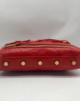 Rebecca Minkoff Red Pebbled leather Mini 5-Zip Crossbody Bag