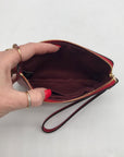 Coach Corner Red Zip Wristlet