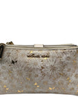 Michael Kors Gold Floral Embossed Leather Karla Wristlet