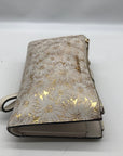 Michael Kors Gold Floral Embossed Leather Karla Wristlet