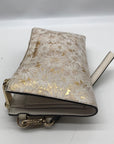 Michael Kors Gold Floral Embossed Leather Karla Wristlet