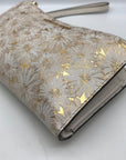 Michael Kors Gold Floral Embossed Leather Karla Wristlet