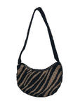 On 34th Black and Gold Zebra Beaded Shoulder Bag