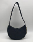 On 34th Black and Gold Zebra Beaded Shoulder Bag