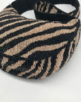 On 34th Black and Gold Zebra Beaded Shoulder Bag