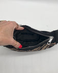 On 34th Black and Gold Zebra Beaded Shoulder Bag