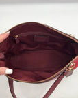 Coach Red Pebbled Leather Kacey Satchel Bag C6841