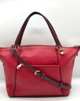 Coach Red Pebbled Leather Kacey Satchel Bag C6841