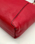 Coach Red Pebbled Leather Kacey Satchel Bag C6841