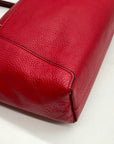 Coach Red Pebbled Leather Kacey Satchel Bag C6841