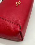 Coach Red Pebbled Leather Kacey Satchel Bag C6841