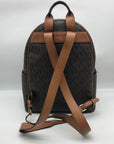 Michael Kors Brown Coated Canvas Medium Abbey Backpack