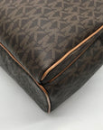 Michael Kors Brown Coated Canvas Medium Abbey Backpack