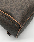 Michael Kors Brown Coated Canvas Medium Abbey Backpack