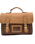 Move & Moda Brown Faux Leather Convertible Work Briefcase Crossbody