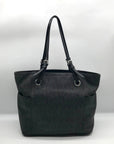Michael Kors Black Signature Monogram Coated Canvas Tote Bag