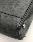 Michael Kors Black Signature Monogram Coated Canvas Tote Bag
