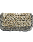 Lorenza Gandaglia Gray & Gold Lurex Crochet Flap Shoulder Bag