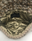 Lorenza Gandaglia Gray & Gold Lurex Crochet Flap Shoulder Bag