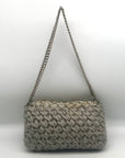 Lorenza Gandaglia Gray & Gold Lurex Crochet Flap Shoulder Bag