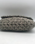 Lorenza Gandaglia Gray & Gold Lurex Crochet Flap Shoulder Bag