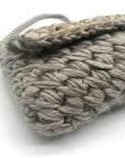 Lorenza Gandaglia Gray & Gold Lurex Crochet Flap Shoulder Bag