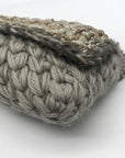 Lorenza Gandaglia Gray & Gold Lurex Crochet Flap Shoulder Bag