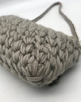 Lorenza Gandaglia Gray & Gold Lurex Crochet Flap Shoulder Bag