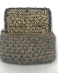 Lorenza Gandaglia Gray & Gold Lurex Crochet Flap Shoulder Bag