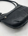 Coach Black Leather Pleated Shoulder Bag