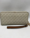 Michael Kors Vanilla Pebbled Leather Large Logo Continental Wallet