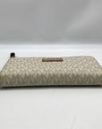 Michael Kors Vanilla Pebbled Leather Large Logo Continental Wallet