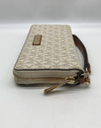 Michael Kors Vanilla Pebbled Leather Large Logo Continental Wallet