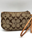 Coach Brown Signature Canvas Mini Demi Pouch