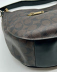 Coach Brown Signature Coated Canvas Hobo Shoulder Bag