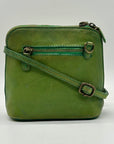 Pratesi Green Italian Leather Crossbody Bag