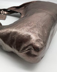Coach Metallic Rose Gunmetal Julia Leather Hobo 14968