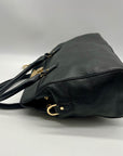 Michael Kors Black Pebbled Leather Satchel Bag