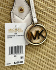 Michael Kors Eva Large Woven Straw and Cream Leather Trim Tote Bag with Leather Pouch