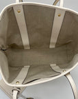 Michael Kors Eva Large Woven Straw and Cream Leather Trim Tote Bag with Leather Pouch