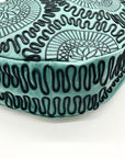 Bloomingdales Teal Leather Decorative Large Hobo Bag