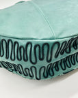 Bloomingdales Teal Leather Decorative Large Hobo Bag