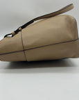 Michael Kors Beige Pebbled Leather Bedford Medium Tote Bag