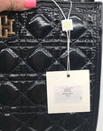 Caroline Hill Black Quilted Vegan Leather Ricky Mini Tote Bag