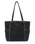 Michael Kors Black & Gold Trim Jet Set Specchio Tote