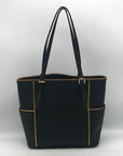 Michael Kors Black & Gold Trim Jet Set Specchio Tote