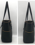 Michael Kors Black & Gold Trim Jet Set Specchio Tote