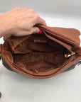 Miztique Brown Leather Hobo Crossbody Purse
